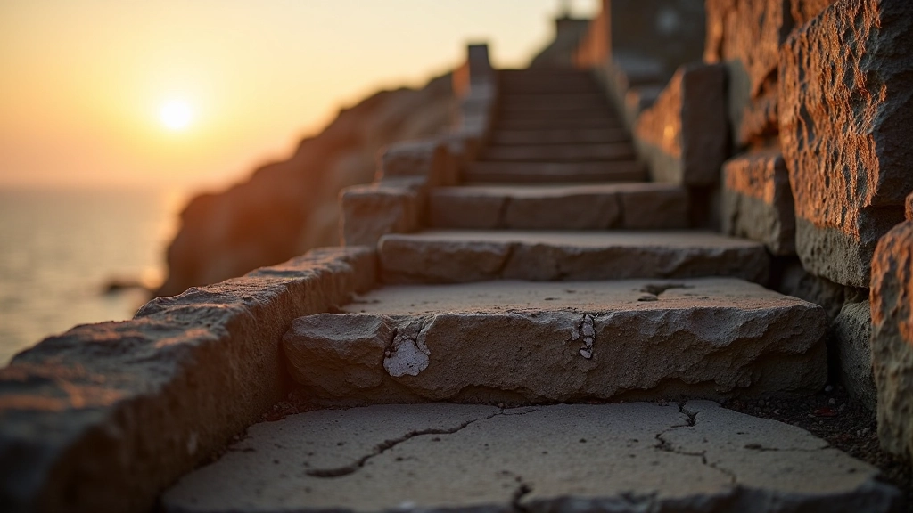 Detalle de escaleras de piedra en los bastiones